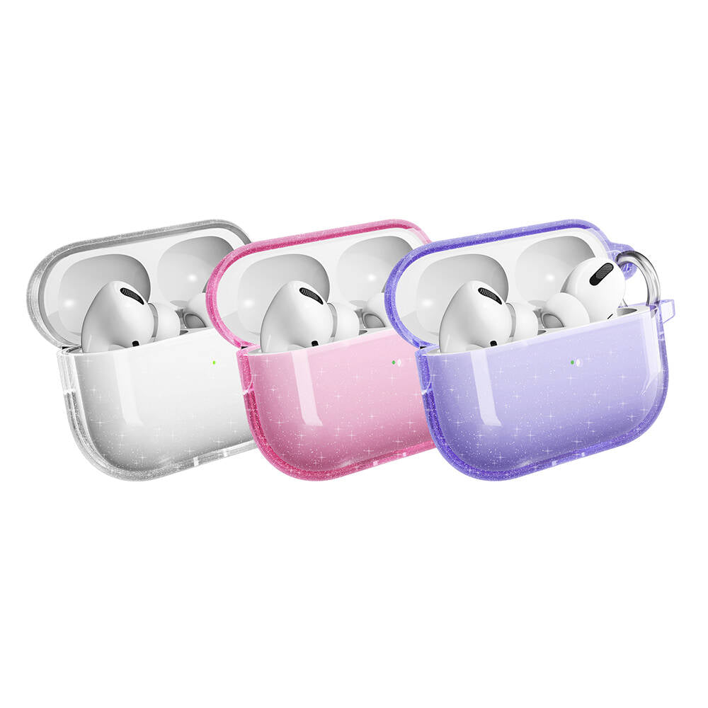 Apple Airpods Pro 2 Zore Allstar Airbag 32 Parlayan Simli Saydam Renkli Kılıf Mor