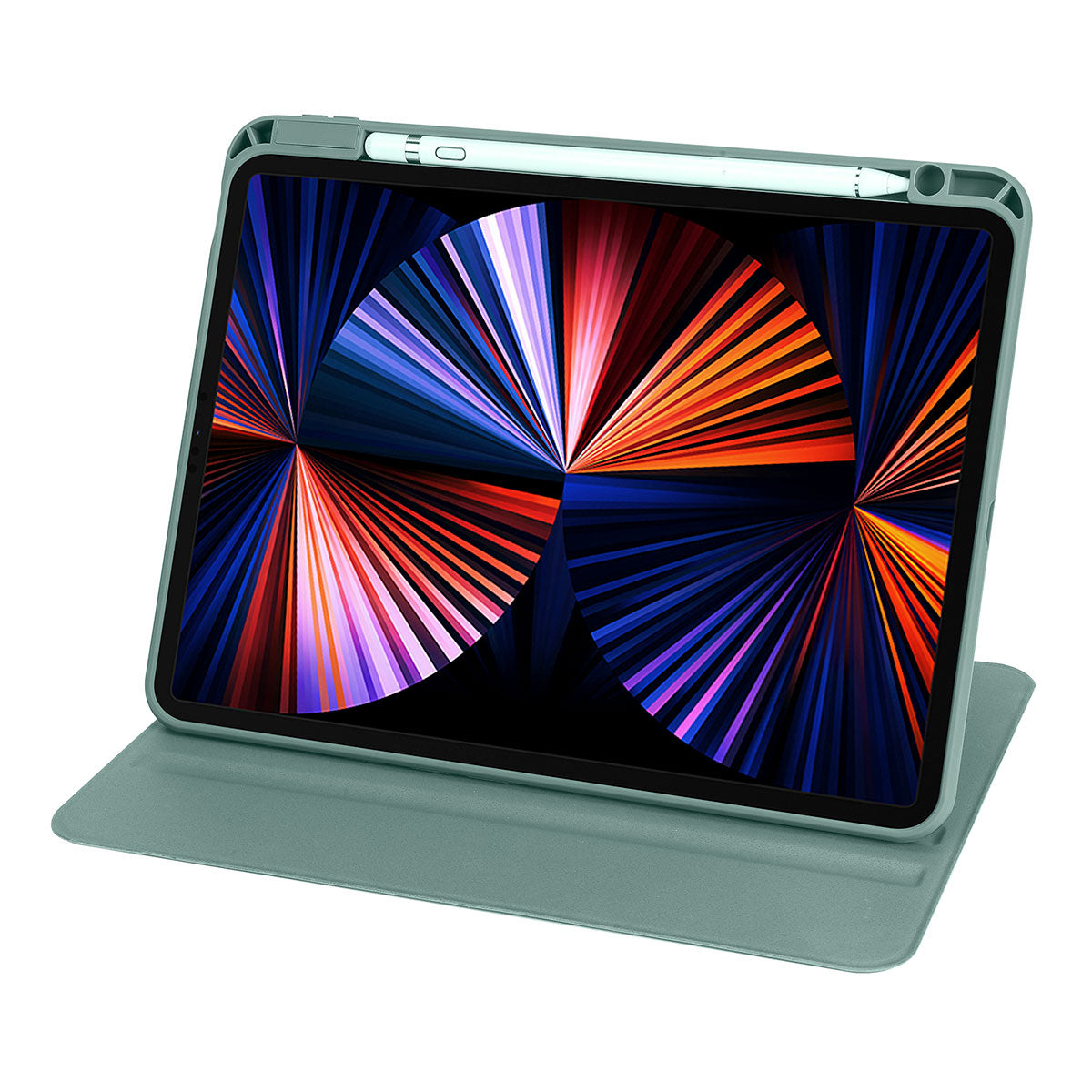 Apple iPad 10.2 2021 (9.Nesil) Kılıf Zore Termik Kalem Bölmeli Dönebilen Standlı Kılıf Siyah