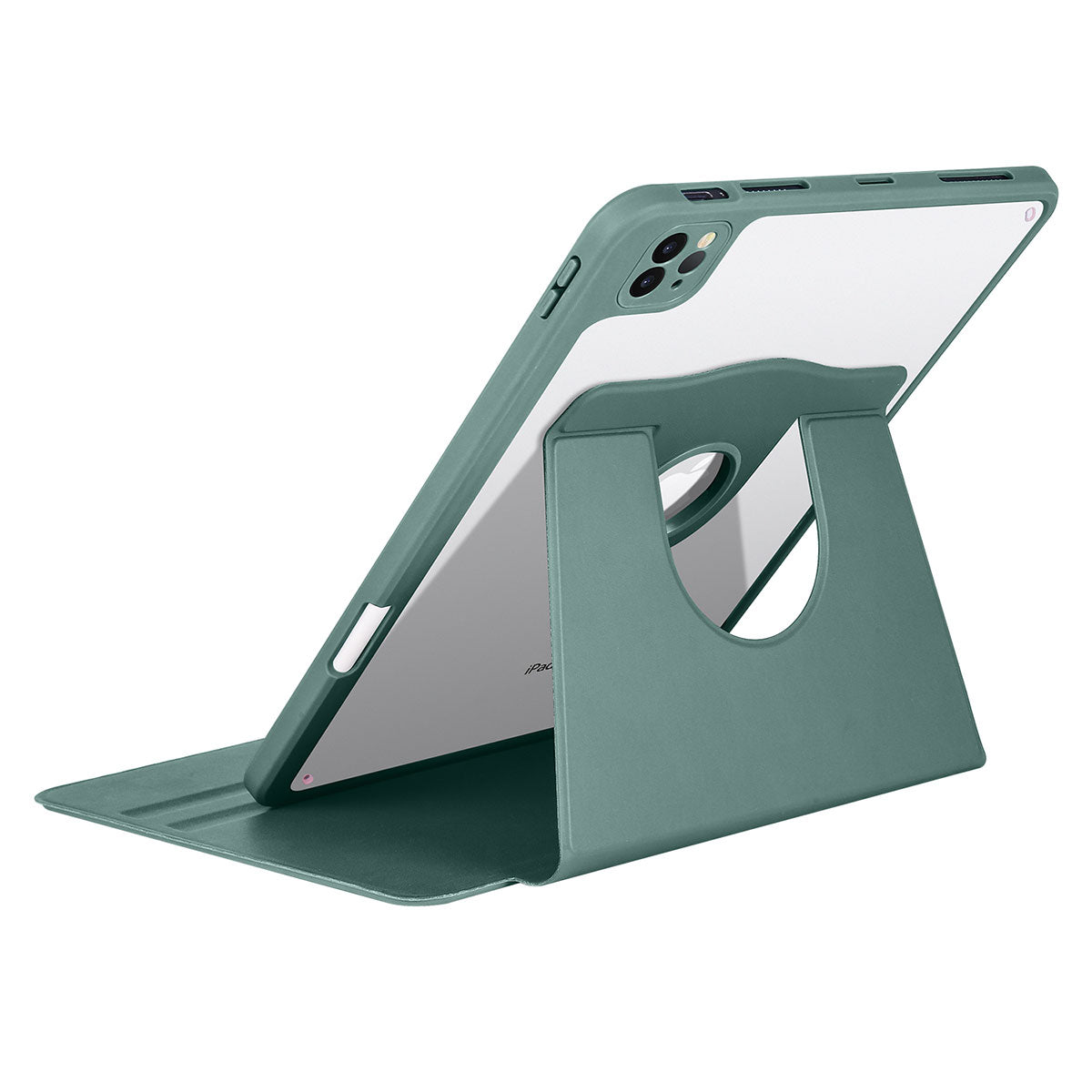 Apple iPad 10.2 2021 (9.Nesil) Kılıf Zore Termik Kalem Bölmeli Dönebilen Standlı Kılıf Lavendery Gray