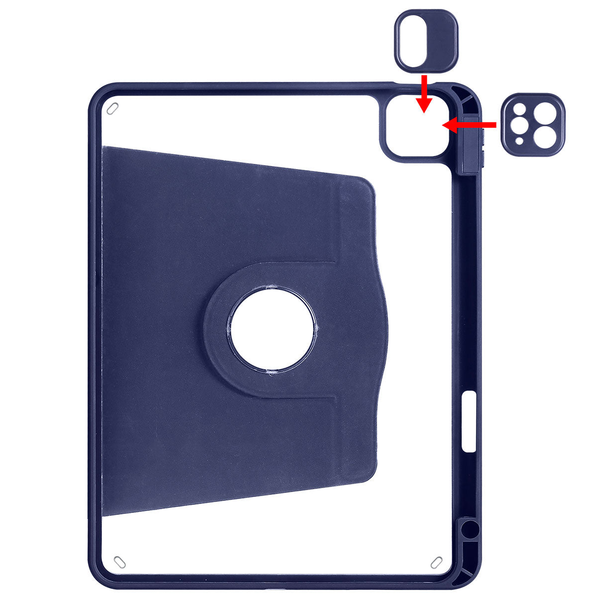 Apple iPad 10.2 (8.Nesil) Kılıf Zore Termik Kalem Bölmeli Dönebilen Standlı Kılıf Pembe