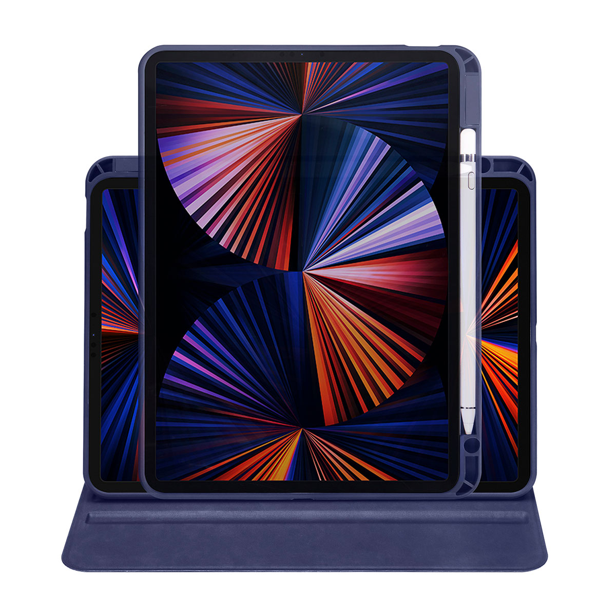 Apple iPad 10.2 (8.Nesil) Kılıf Zore Termik Kalem Bölmeli Dönebilen Standlı Kılıf Pembe