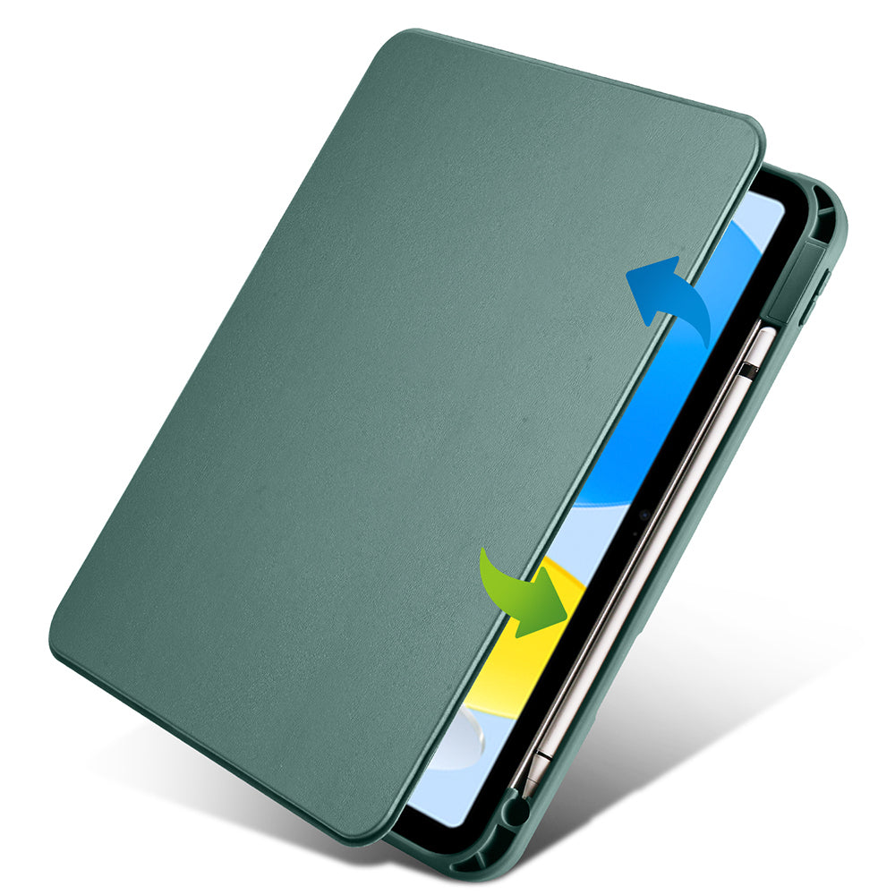 Apple iPad 10.9 2022 (10.Nesil) Kılıf Zore Termik Kalem Bölmeli Dönebilen Standlı Kılıf Lacivert