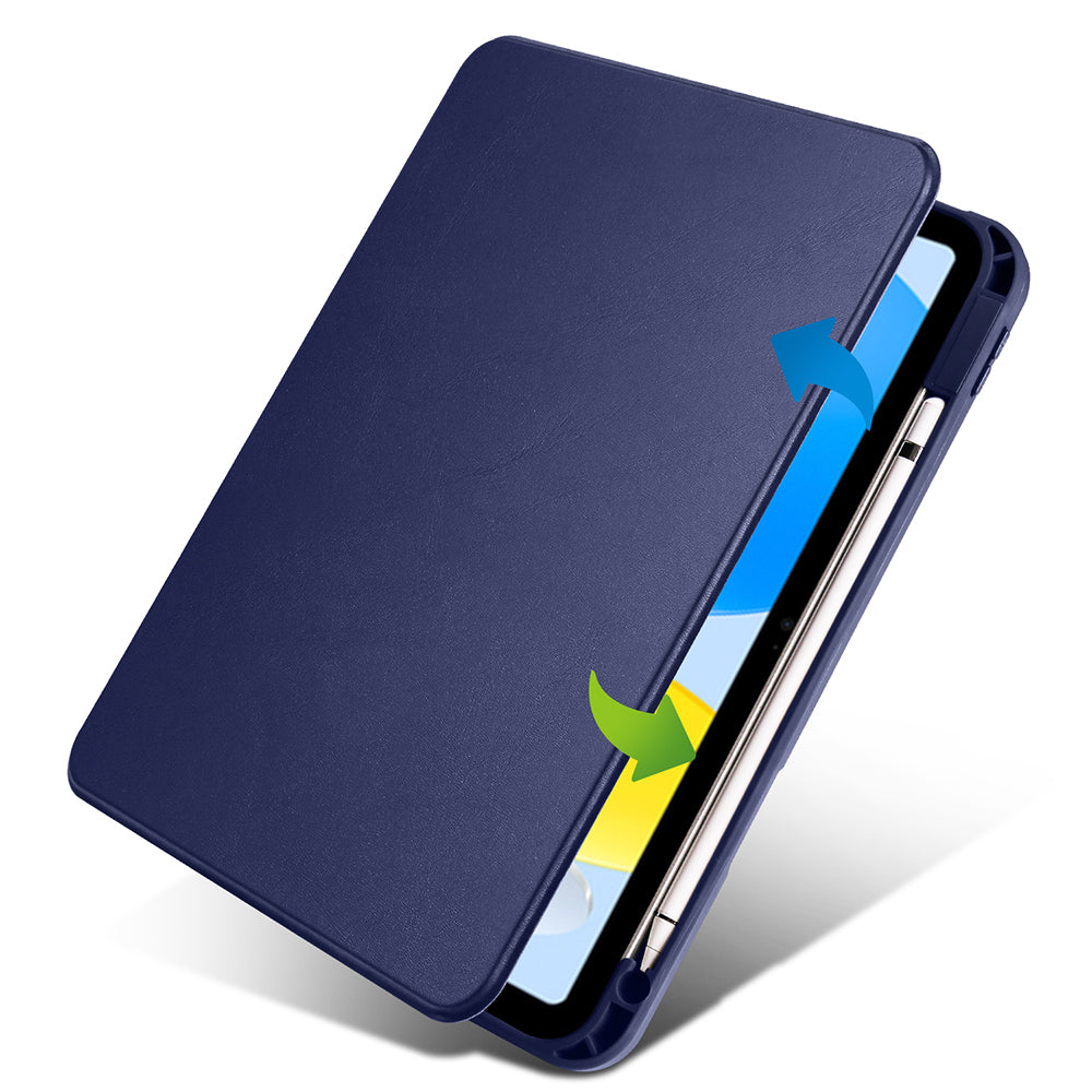 Apple iPad 10.9 2022 (10.Nesil) Kılıf Zore Termik Kalem Bölmeli Dönebilen Standlı Kılıf Lila