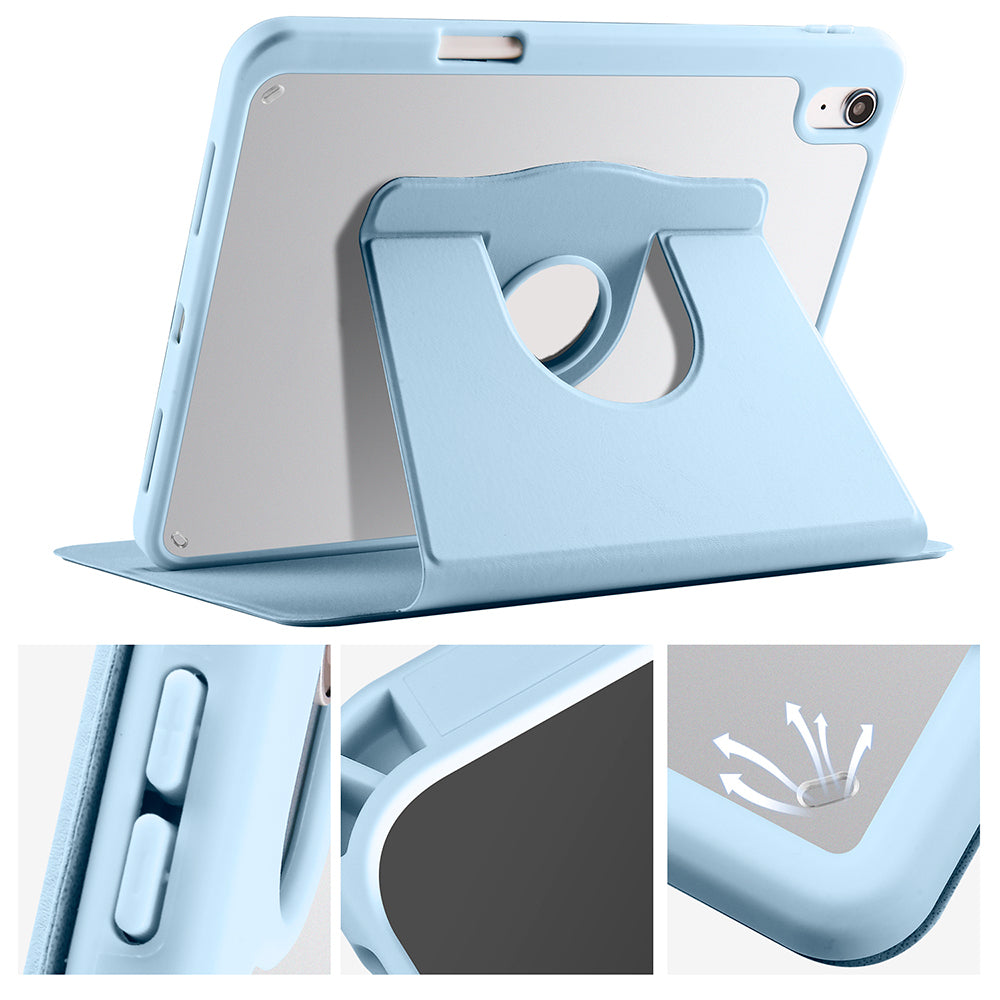 Apple iPad 10.9 2022 (10.Nesil) Kılıf Zore Termik Kalem Bölmeli Dönebilen Standlı Kılıf Lacivert