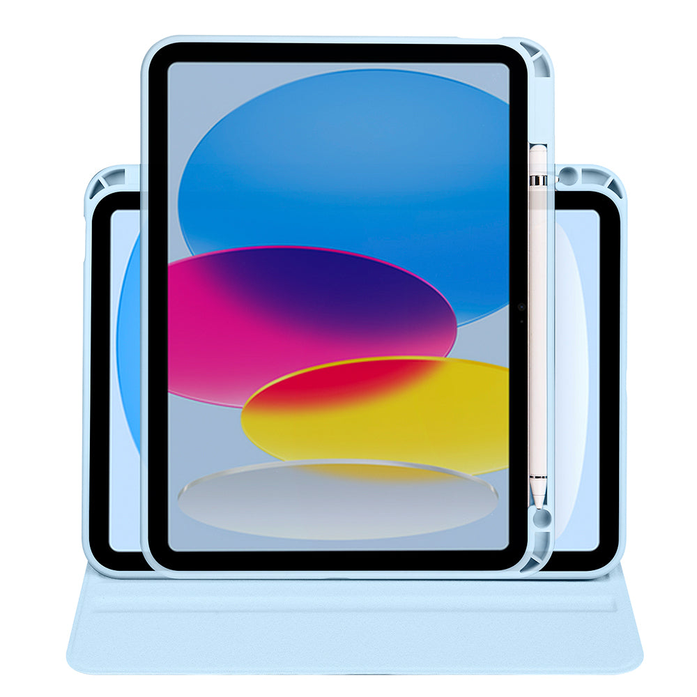 Apple iPad 10.9 2022 (10.Nesil) Kılıf Zore Termik Kalem Bölmeli Dönebilen Standlı Kılıf Lacivert