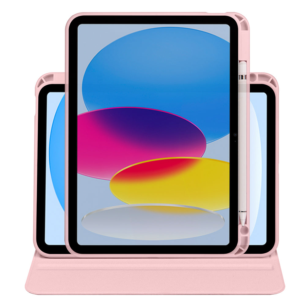 Apple iPad 10.9 2022 (10.Nesil) Kılıf Zore Termik Kalem Bölmeli Dönebilen Standlı Kılıf Lila