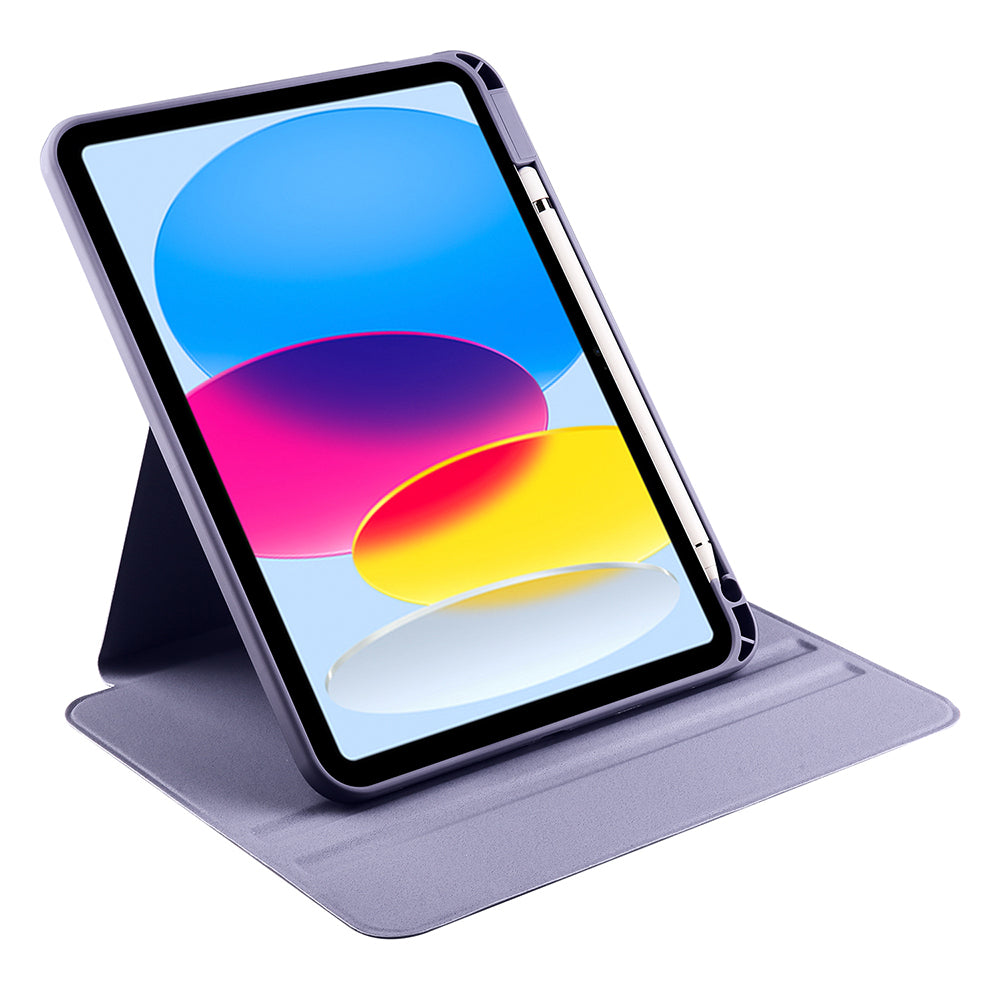 Apple iPad 10.9 2022 (10.Nesil) Kılıf Zore Termik Kalem Bölmeli Dönebilen Standlı Kılıf Lila