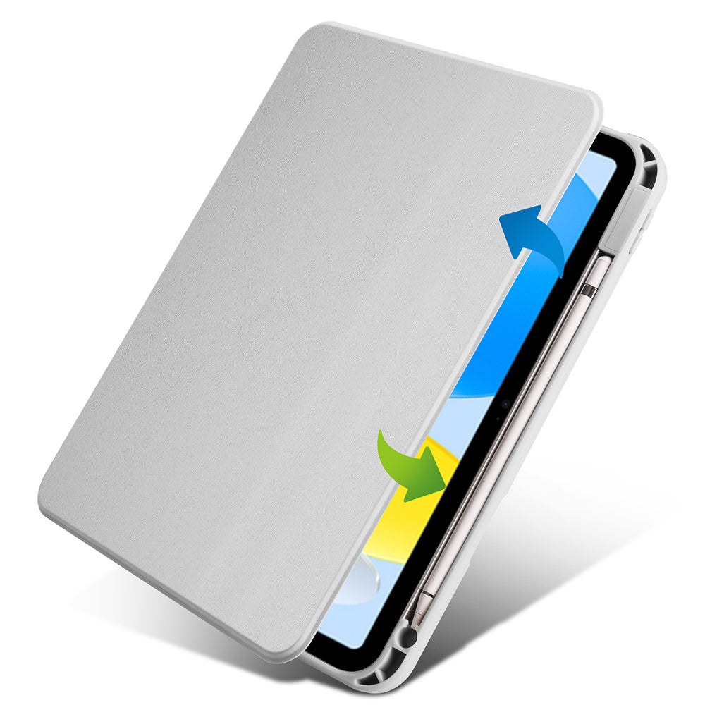 Apple iPad 10.9 2022 (10.Nesil) Kılıf Zore Termik Kalem Bölmeli Dönebilen Standlı Kılıf Lila