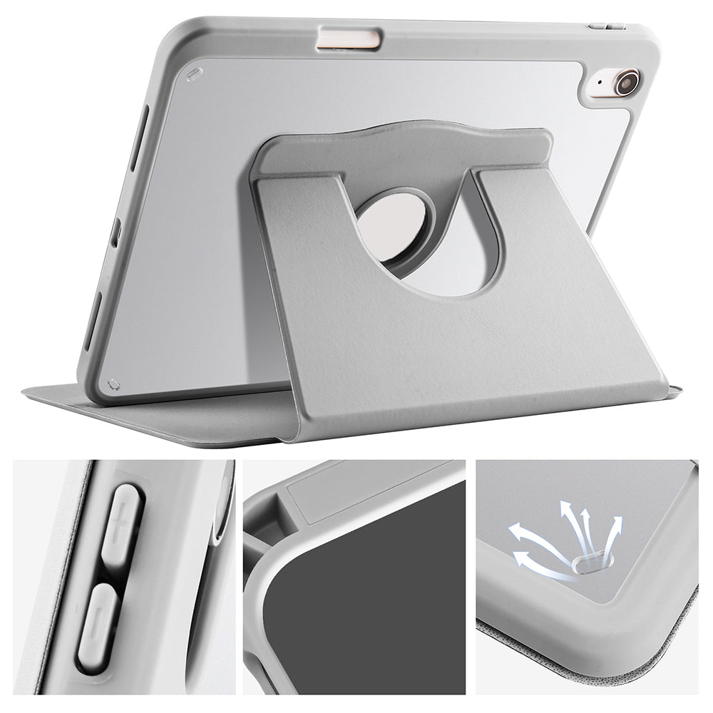 Apple iPad 10.9 2022 (10.Nesil) Kılıf Zore Termik Kalem Bölmeli Dönebilen Standlı Kılıf Lila