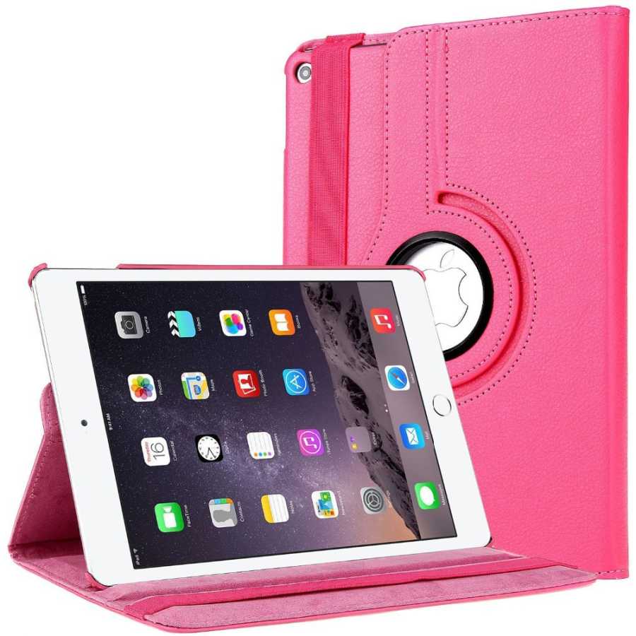 Apple iPad 6 Air 2 Zore Dönebilen Standlı Kılıf Pembe Koyu