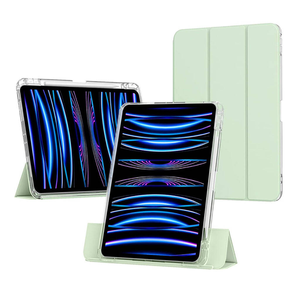 Apple iPad Air 13 2024 Kılıf Magnetik Ayrılabilen Airbagli Zore Sliding Tablet Kılıfı Gri