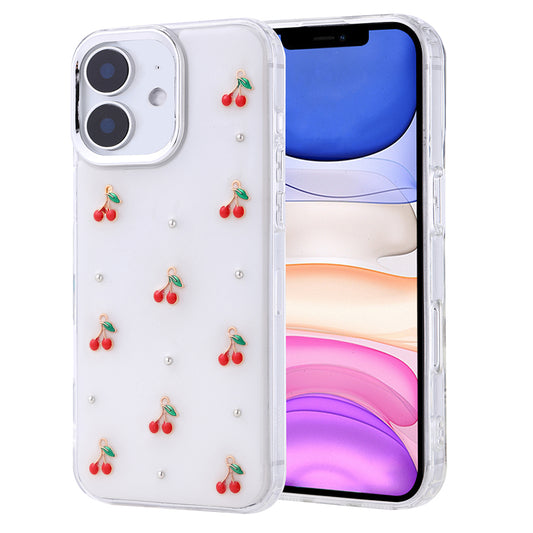 Apple iPhone 11 Kılıf Airbag Tasarımlı Simli Şeffaf Zore Kutup Kapak Kiraz