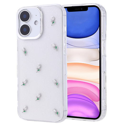 Apple iPhone 11 Kılıf Airbag Tasarımlı Simli Şeffaf Zore Kutup Kapak Lale