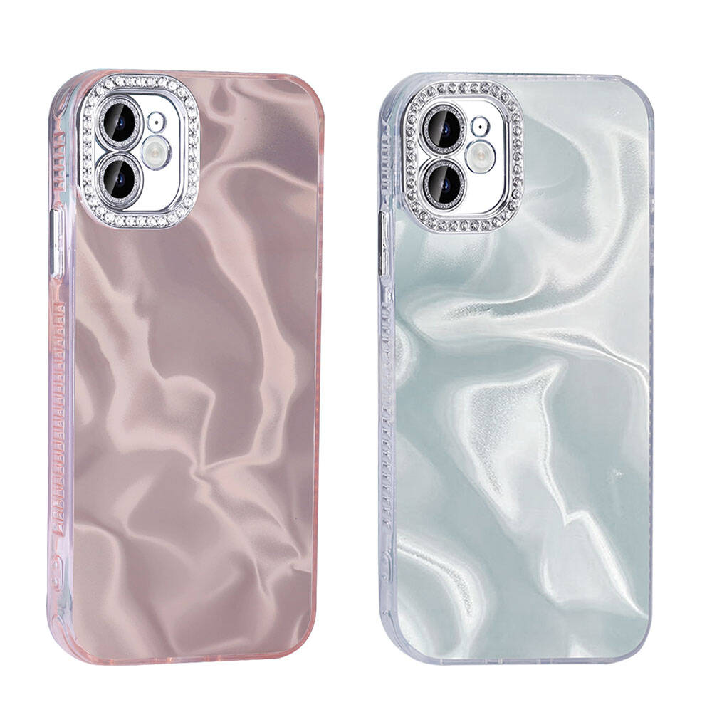 Apple iPhone 11 Kılıf Airbagli Parlak Taş Detay Tasarımlı Zore Esila Kapak Pembe