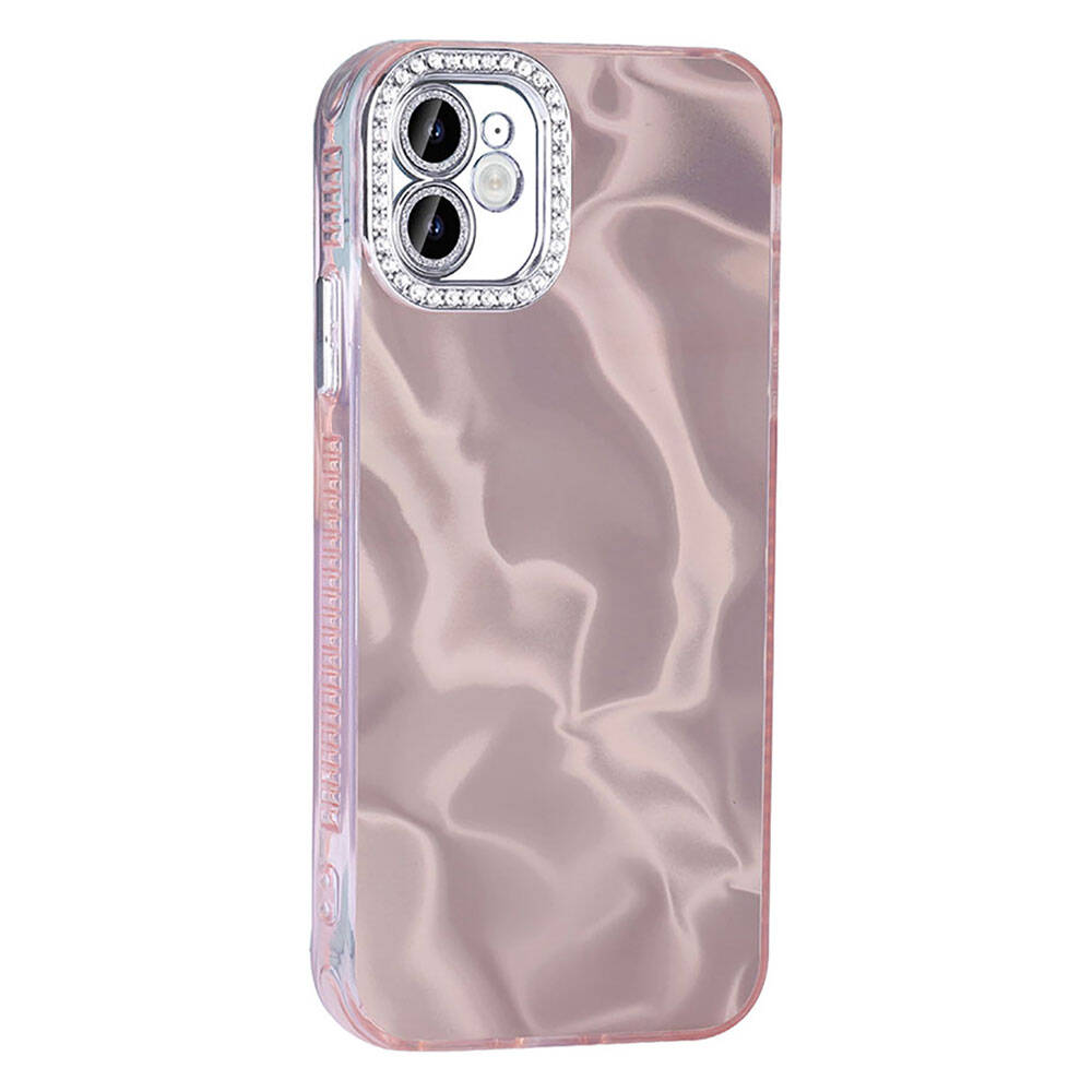 Apple iPhone 11 Kılıf Airbagli Parlak Taş Detay Tasarımlı Zore Esila Kapak Pembe