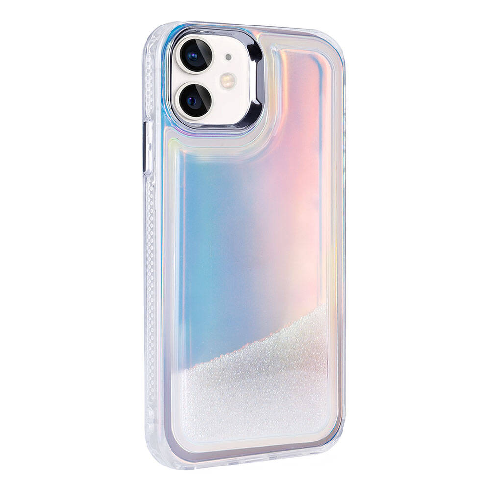 Apple iPhone 11 Kılıf Airbagli Renkli Arka Yüzey Boncuk Tasarımlı Zore Kumul Kapak Mor