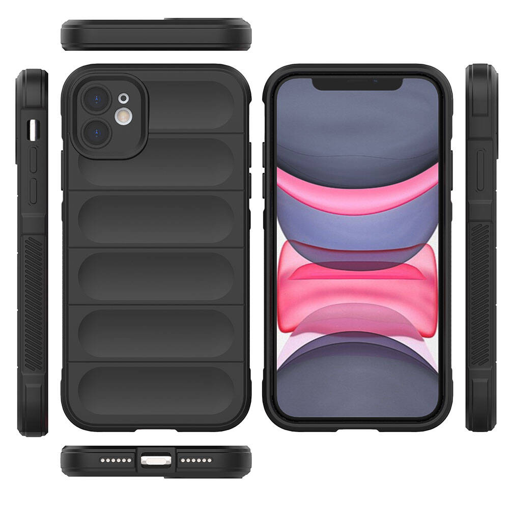 Apple iPhone 11 Kılıf Esnek TPU Oyuklu Arka Yüzey Tasarımlı Zore Etnik Silikon Kapak Siyah