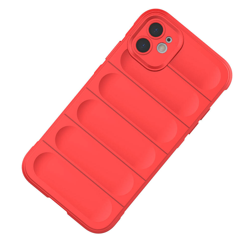 Apple iPhone 11 Kılıf Esnek TPU Oyuklu Arka Yüzey Tasarımlı Zore Etnik Silikon Kapak Kırmızı