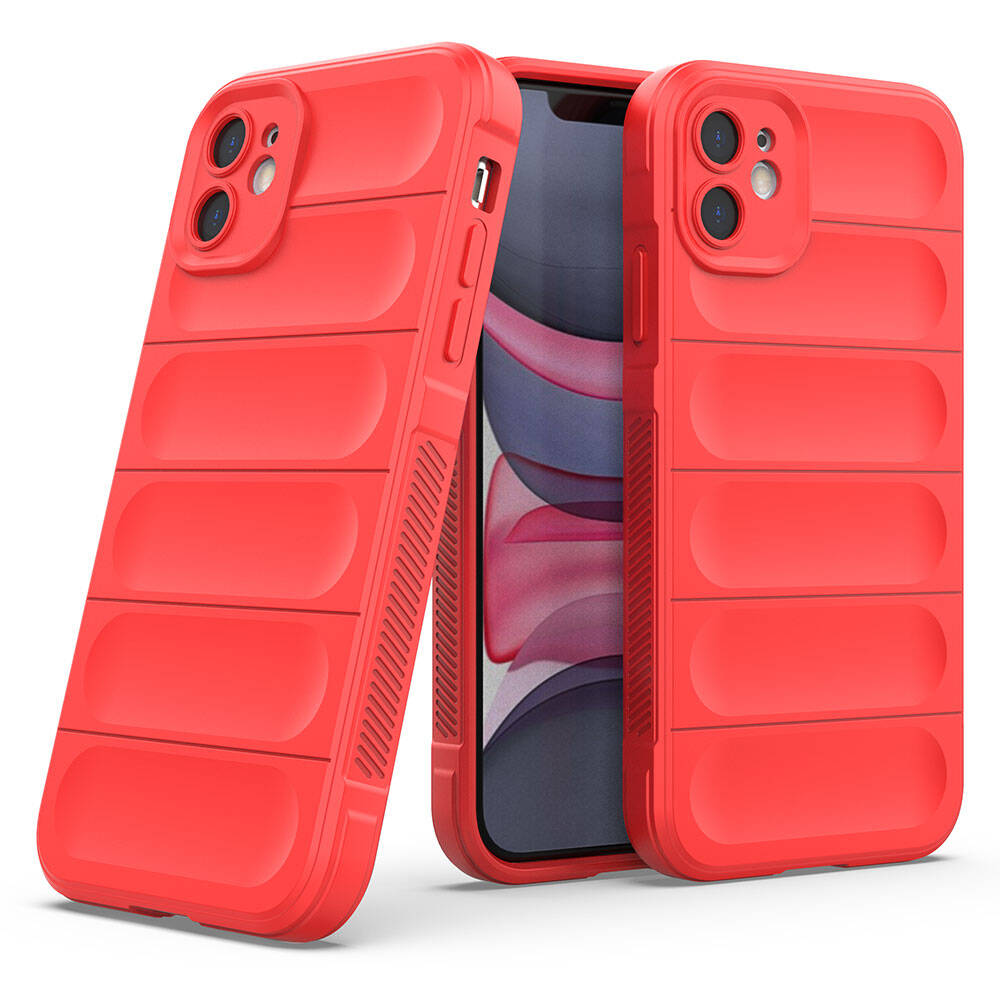 Apple iPhone 11 Kılıf Esnek TPU Oyuklu Arka Yüzey Tasarımlı Zore Etnik Silikon Kapak Kırmızı