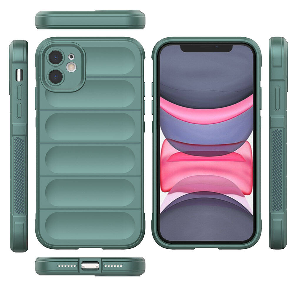 Apple iPhone 11 Kılıf Esnek TPU Oyuklu Arka Yüzey Tasarımlı Zore Etnik Silikon Kapak Kırmızı