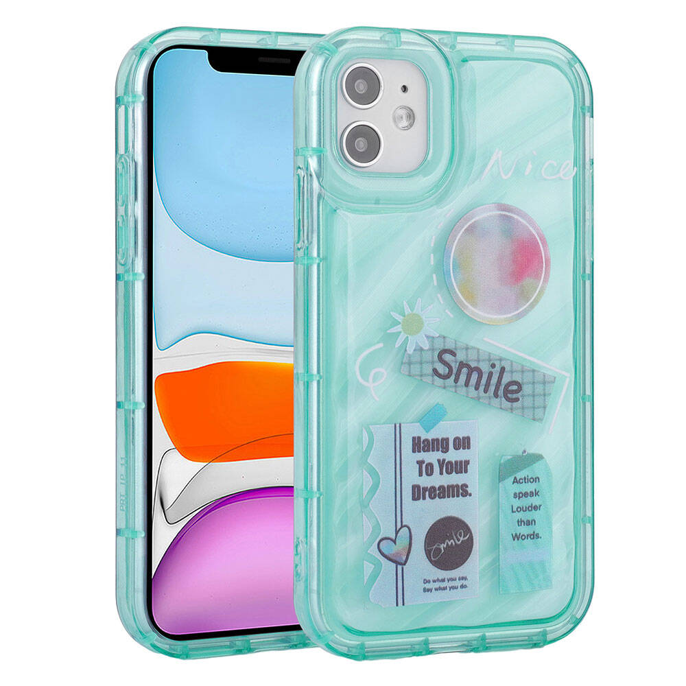 Apple iPhone 11 Kılıf Kamera Korumalı Renkli Airbag Çerçeveli Zore Perla Kapak Mor