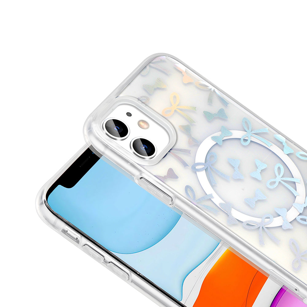 Apple iPhone 11 Kılıf M-Safe Şarj Özellikli Şeffaf Zore Folk Sert Kapak Sevimli Köpek