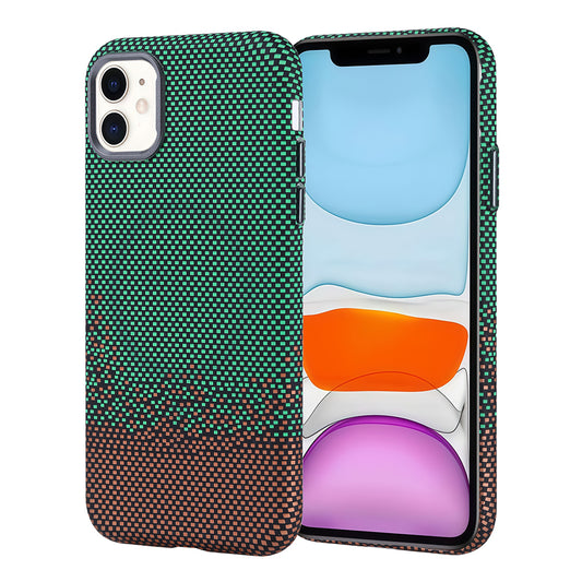 Apple iPhone 11 Kılıf Magsafe Şarj Özellikli Karbon Fiber Görünümlü Zore Nekst Kapak Yeşil