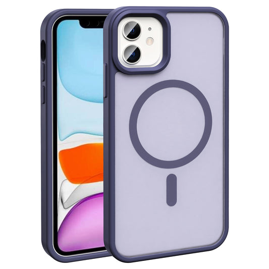 Apple iPhone 11 Kılıf Magsafe Şarj Özellikli Mat Arka Yüzey Zore Sio Kapak Derin Mor