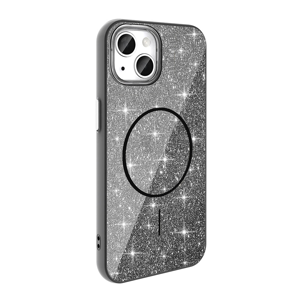 Apple iPhone 11 Kılıf Magsafe Şarj Özellikli Parlayan Simli Zore Okso Kapak Pembe