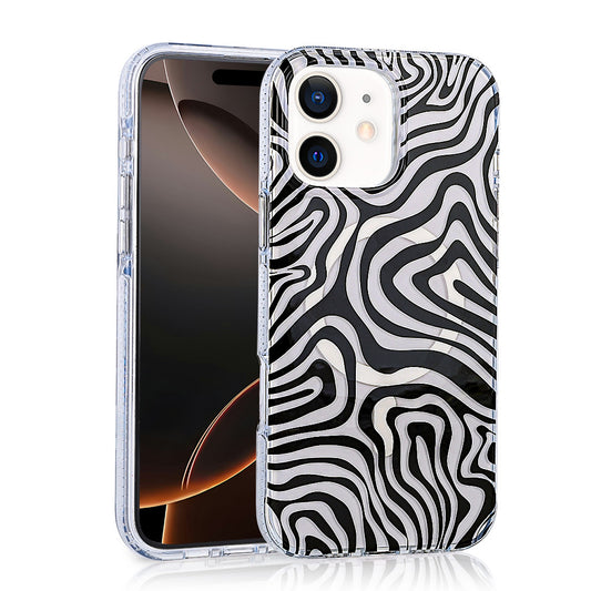 Apple iPhone 11 Kılıf Magsafe Şarj Özellikli Zore Jago Kapak Siyah-Beyaz