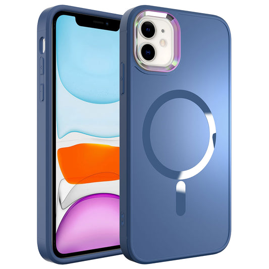 Apple iPhone 11 Kılıf Magsafe Wireless Şarj Özellikli Zore Stil Kapak Sierra Mavi