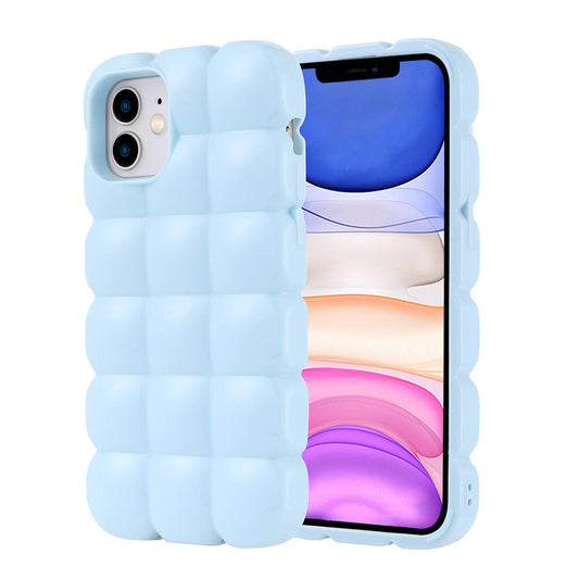 Apple iPhone 11 Kılıf Parlak Esnek Silikon Zore Dom Dom Kapak Mavi