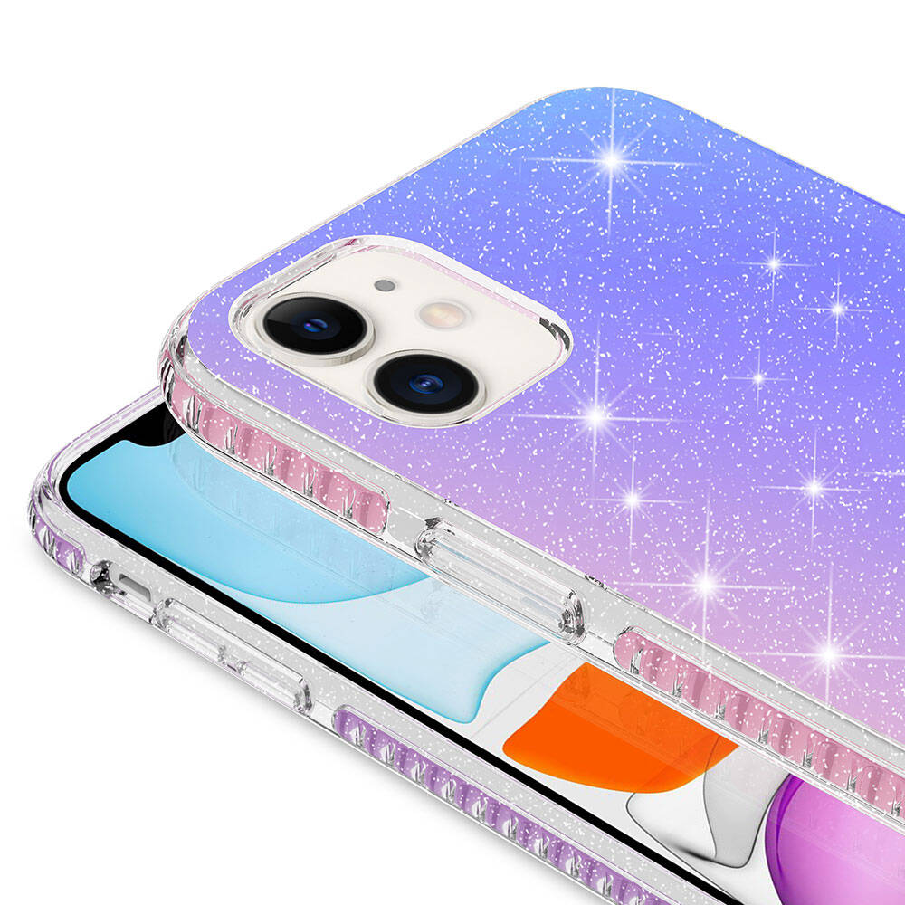 Apple iPhone 11 Kılıf Parlak Renk Geçişli Zore Velle Kapak Beyaz