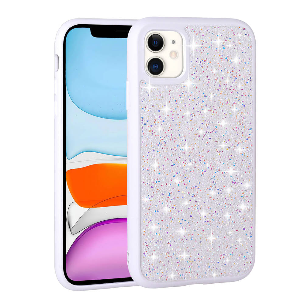 Apple iPhone 11 Kılıf Parlak Taşlı Tasarım Zore Pırlanta Kapak Lila