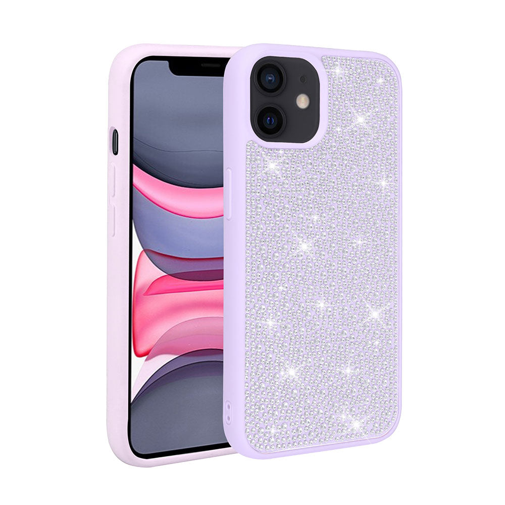 Apple iPhone 11 Kılıf Parlak Taşlı Tasarım Zore Ston Kapak Lila