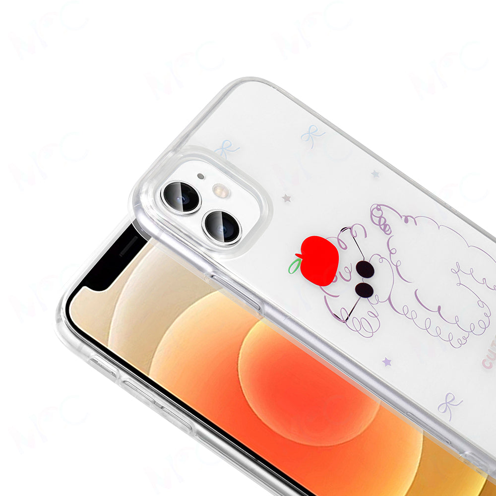 Apple iPhone 11 Kılıf Şeffaf Figürlü Zore Folk Sert Kapak Kalp