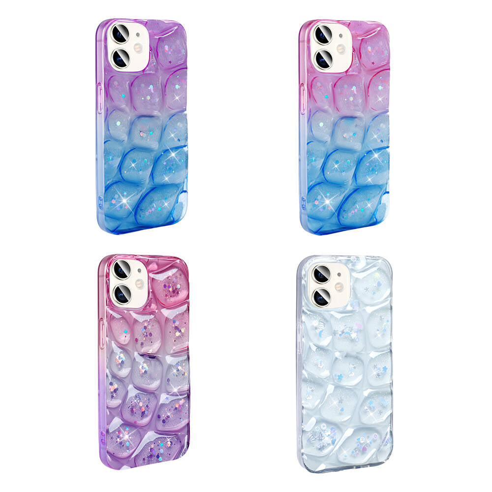 Apple iPhone 11 Kılıf Simli 3D Desenli Zore Hacar Kapak Beyaz
