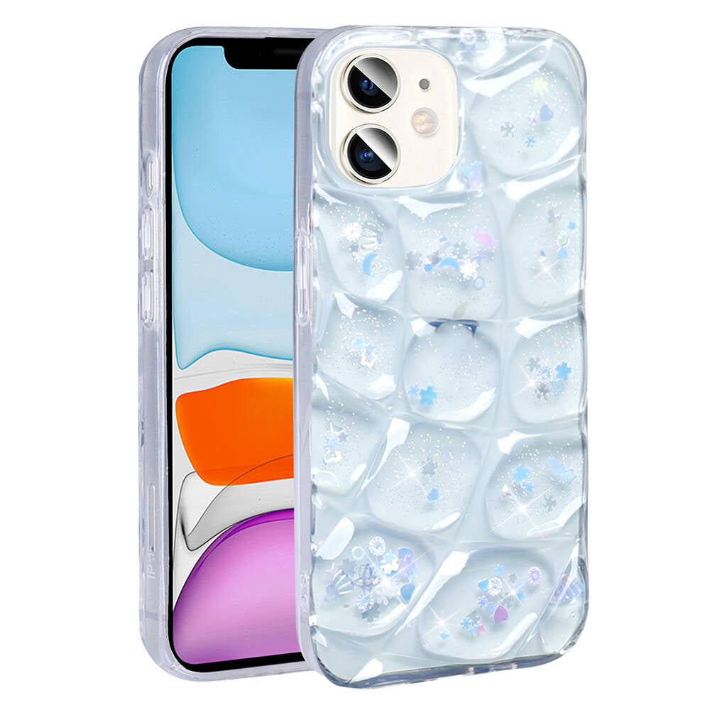 Apple iPhone 11 Kılıf Simli 3D Desenli Zore Hacar Kapak Beyaz