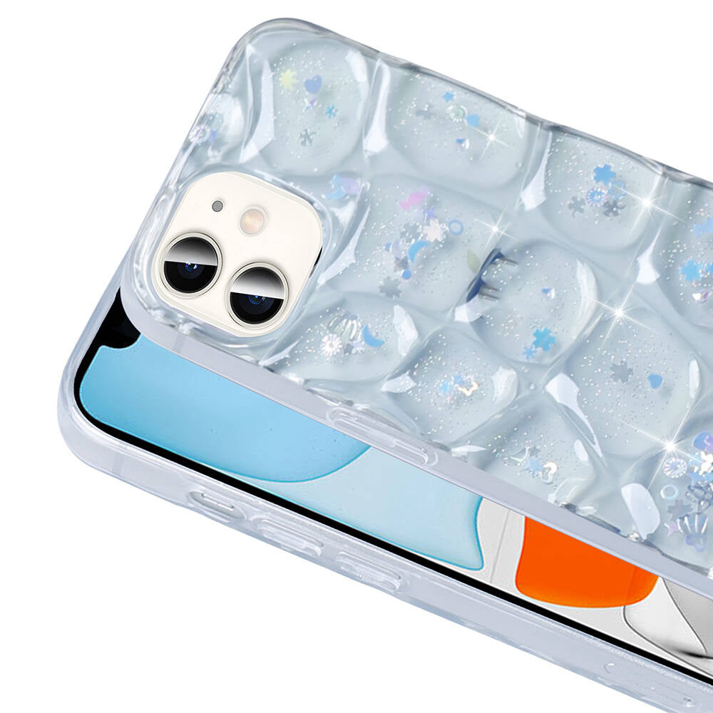 Apple iPhone 11 Kılıf Simli 3D Desenli Zore Hacar Kapak Pembe-Mor