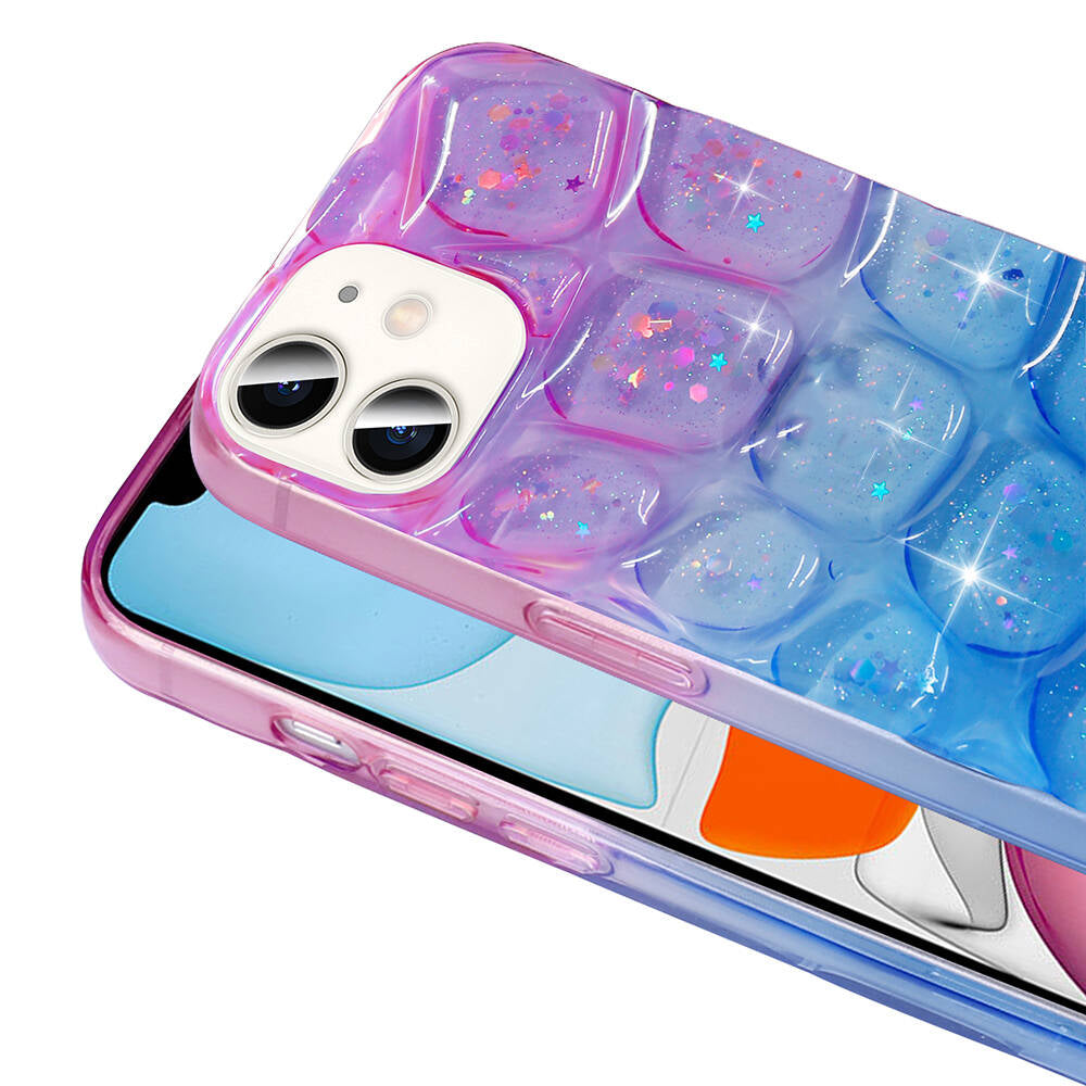 Apple iPhone 11 Kılıf Simli 3D Desenli Zore Hacar Kapak Beyaz