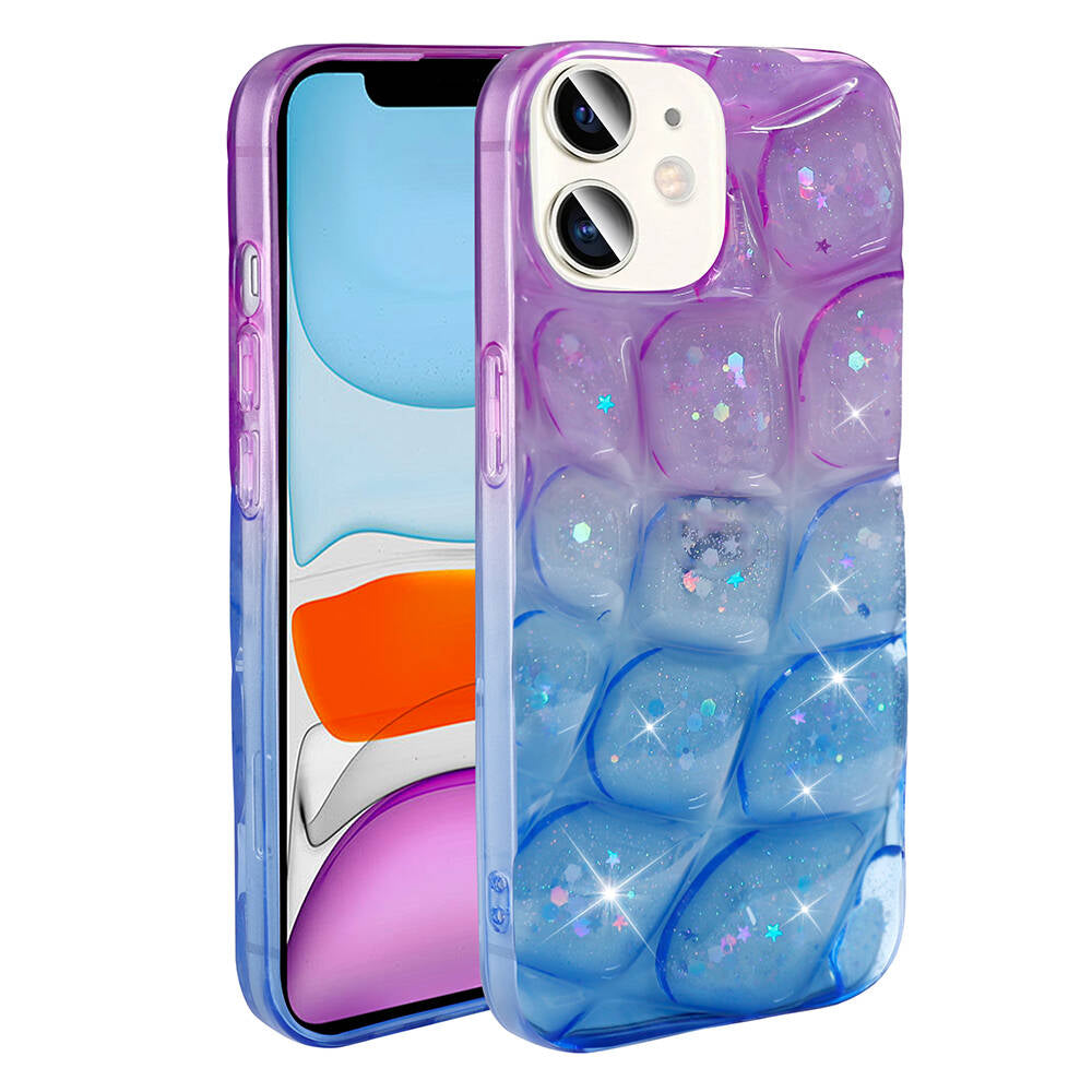 Apple iPhone 11 Kılıf Simli 3D Desenli Zore Hacar Kapak Beyaz
