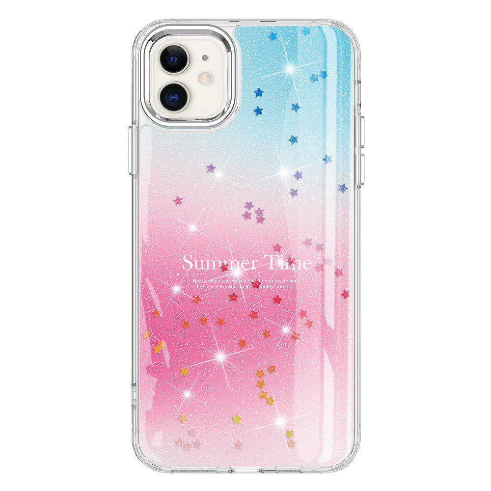 Apple iPhone 11 Kılıf Simli Desenli Parlak Zore Task Kapak Pembe