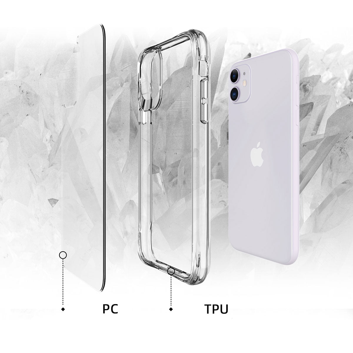 Apple iPhone 11 Kılıf Zore Şeffaf Ultra İnce Airbag Tasarımlı Okka Kapak Renksiz