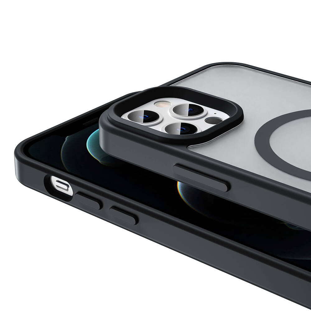 Apple iPhone 11 Pro Max Kılıf Magsafe Şarj Özellikli Mat Arka Yüzey Zore Sio Kapak Siyah
