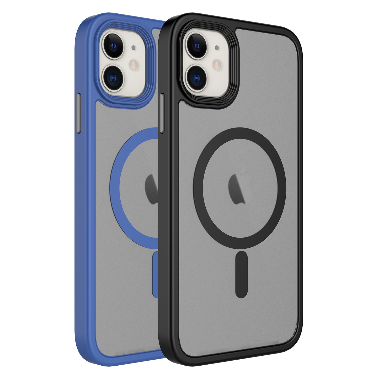 Apple iPhone 12 Kılıf Mat Arka Yüzey Wireless Şarj Özellikli Zore Flet Magsafe Kapak Siyah