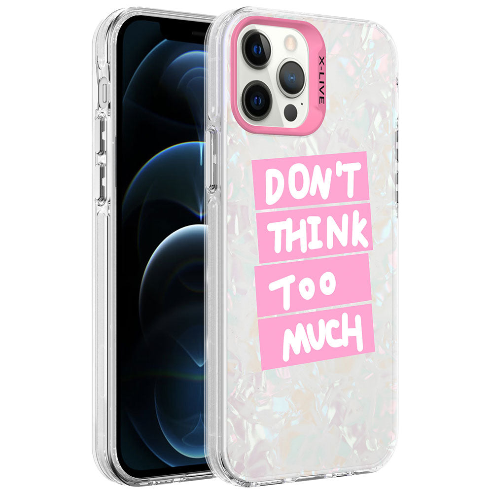 Apple iPhone 12 Pro Kılıf Mermer Desenli Zore Marbello Kapak Pembe