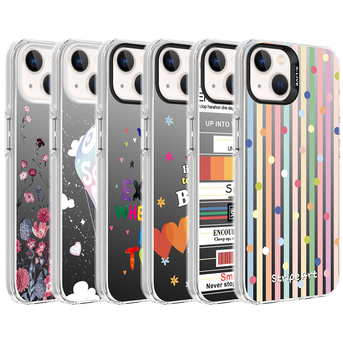 Apple iPhone 13 Kılıf Desenli Zore Silver Sert Kapak You
