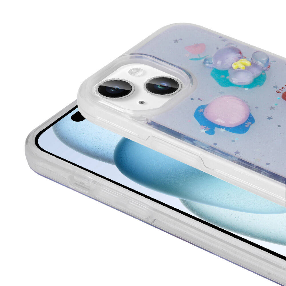 Apple iPhone 13 Kılıf Kabartma Figürlü Parlak Zore Minimini Silikon Kapak Kırmızı