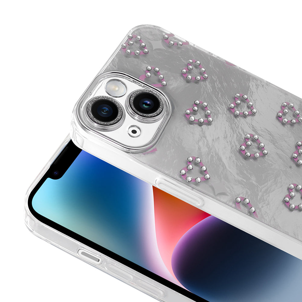 Apple iPhone 13 Kılıf Kamera Korumalı Figürlü Zore Ponti Silikon Kapak Açık Pembe