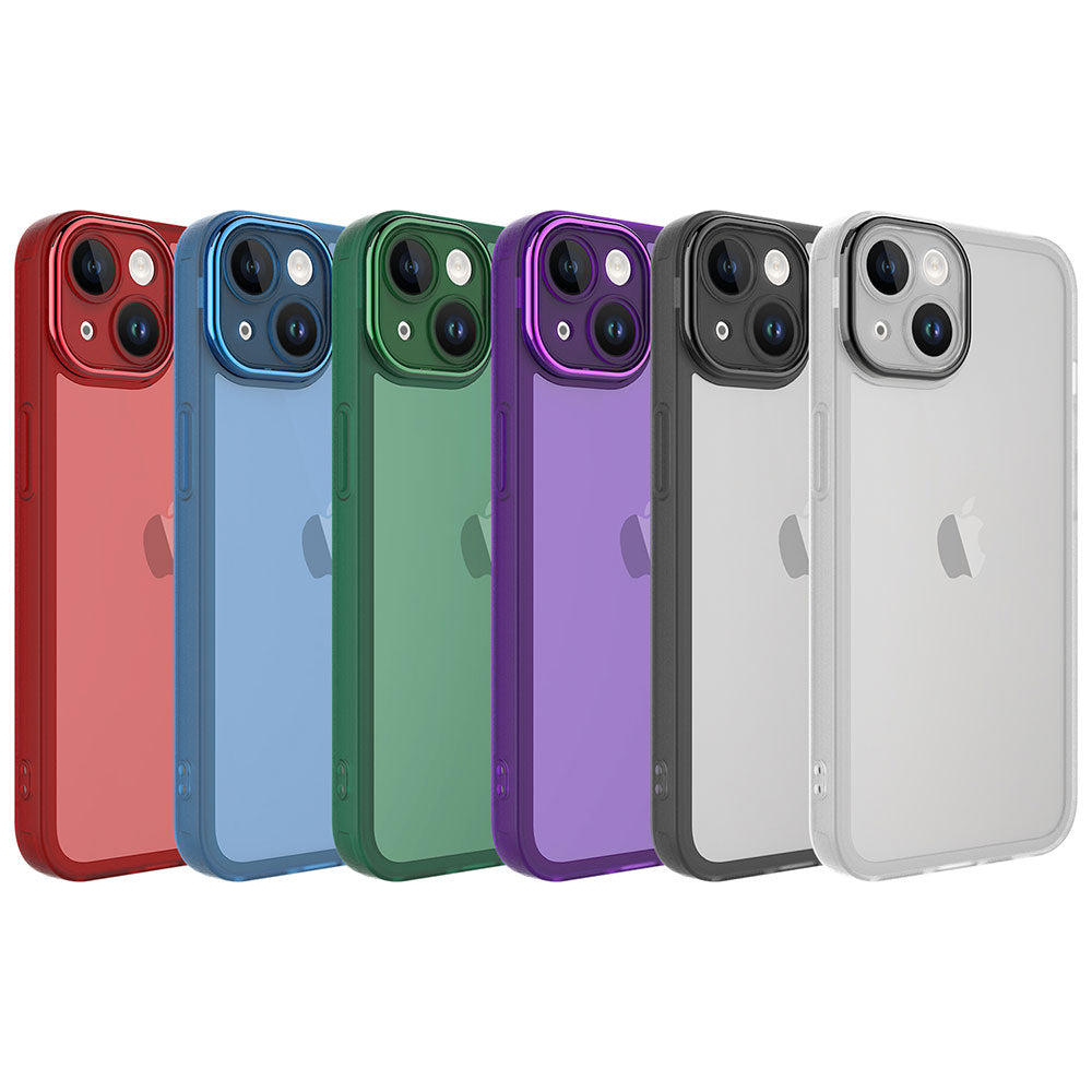 Apple iPhone 13 Kılıf Kamera Korumalı Transparan Zore Post Kapak Koyu Yeşil